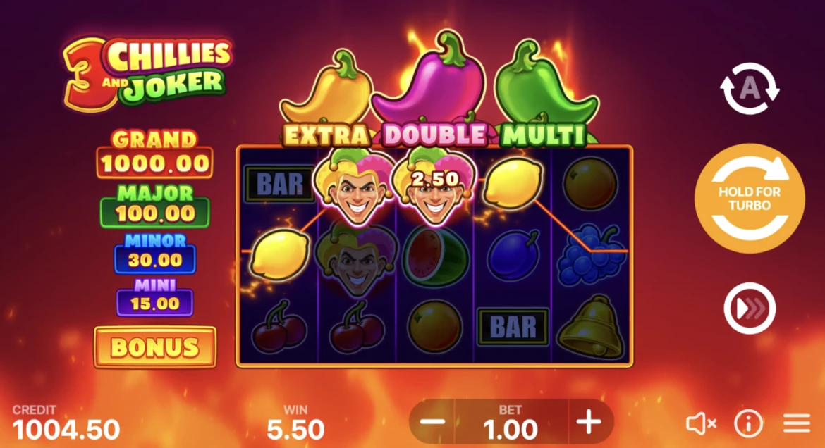 3 Chillies and Joker: Hold and Win