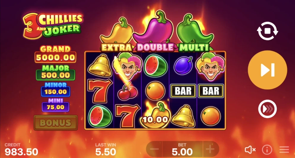 3 Chillies and Joker: Hold and Win