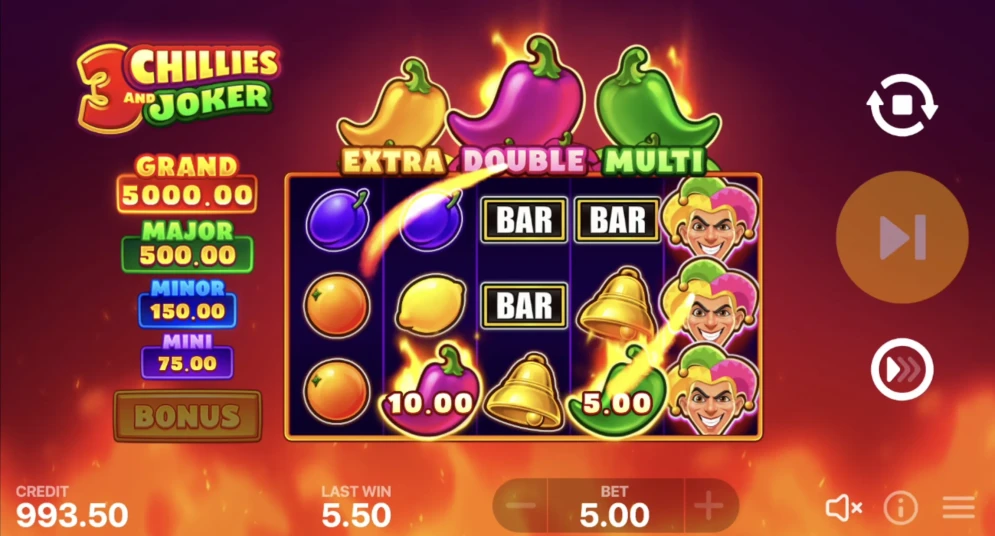 3 Chillies and Joker: Hold and Win